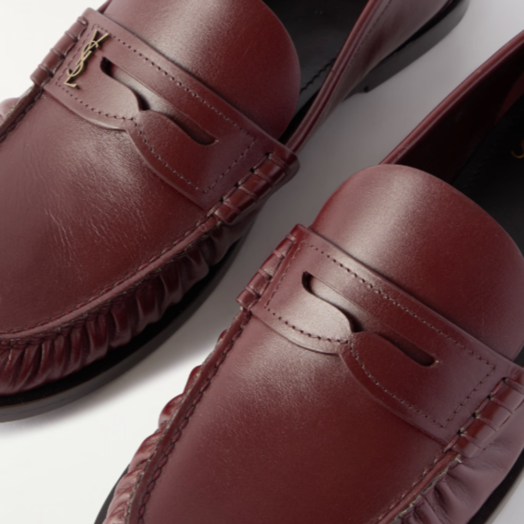 Saint Laurent Penny Loafers Burgundy
